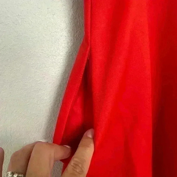 102. Ted Baker London Red Dress ruffled sleeve size 1 - Picture 3 of 10